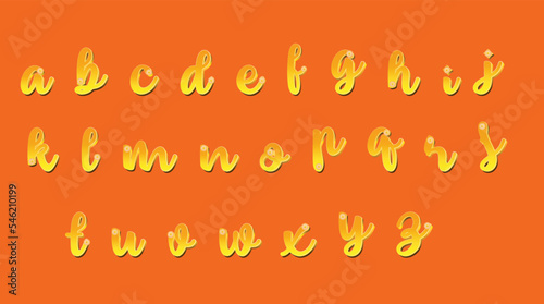 Floral Lowercase letters font, Yellow font, Alphabet letters font  © KeePing