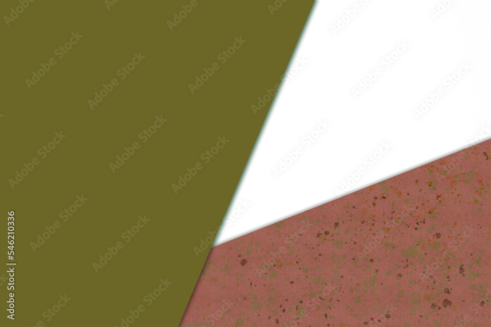 Textured and plain coloured papers forming three triangles for creative cover designing Textured and plain coloured papers forming three triangles for creative cover designing