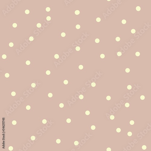 Seamless watercolor hand drawn pattern on white isolated background pastel neutral beige pink polka dot. Organic soft colors abstract light white round circles trendy modern minimalist style.