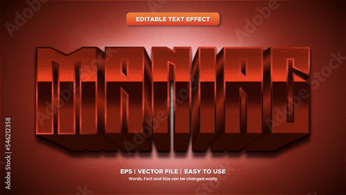 3d style manic text effect, for movie title, header, poster. editable