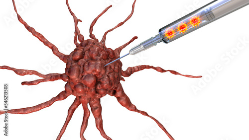 Oncolytic viral therapy, conceptual illustration photo