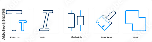 font size, italic, middle align