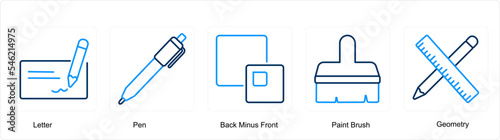 letter, pen, back minus front