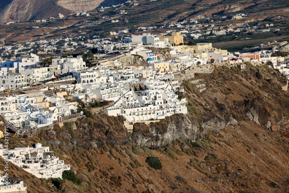 The whitewashed town of Fira on Santorini island, Cyclades, Greece