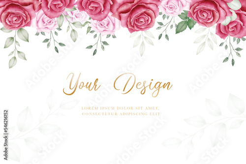 Beautiful floral roses wadding invitation card © retno