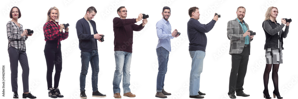 collage of group of photographers in profile isolated collage of group of photographers in profile isolated