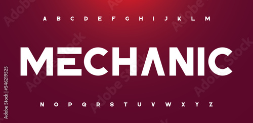 Tech and modern font design. Fashion, sport, technology, digital, movie, logo design typography fonts. Mechanic typeface.	
