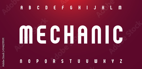 Tech and modern font design. Fashion, sport, technology, digital, movie, logo design typography fonts. Mechanic typeface.	
