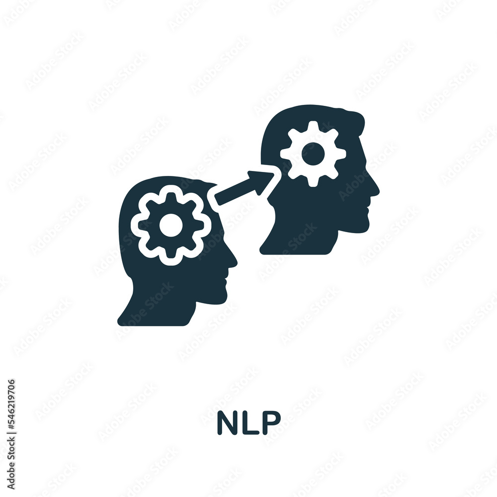Nlp icon. Monochrome simple Neuromarketing icon for templates, web design and infographics Nlp icon. Monochrome simple Neuromarketing icon for templates, web design and infographics