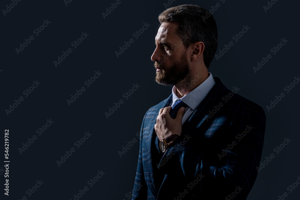 photo of businessperson wear formalwear, copy space. businessperson in formalwear suit.