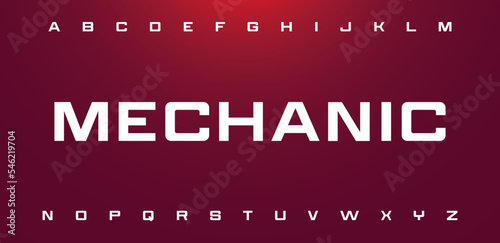 Tech and modern font design. Fashion, sport, technology, digital, movie, logo design typography fonts. Mechanic typeface.	
