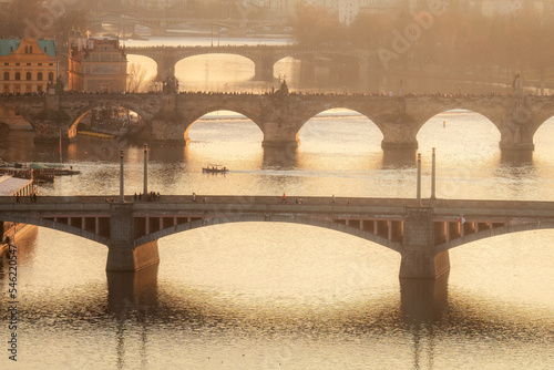 Bridges of Prague at the sunset light (ID: 546220547)
