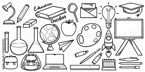 Hand drawing of education e...