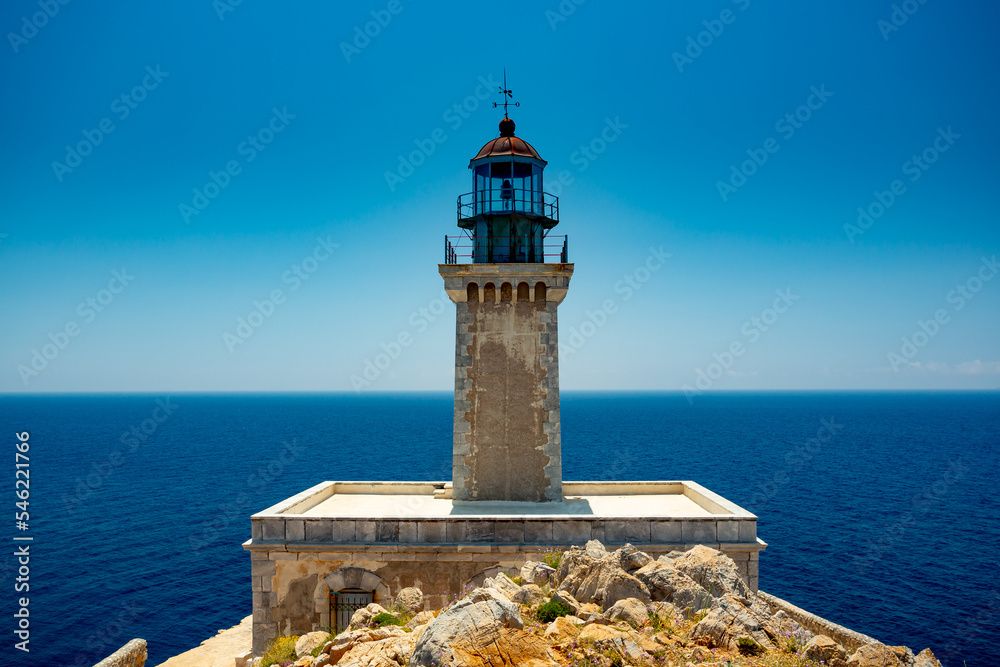 Tenaro lighthouse on Peloponnese peninsula, Greece