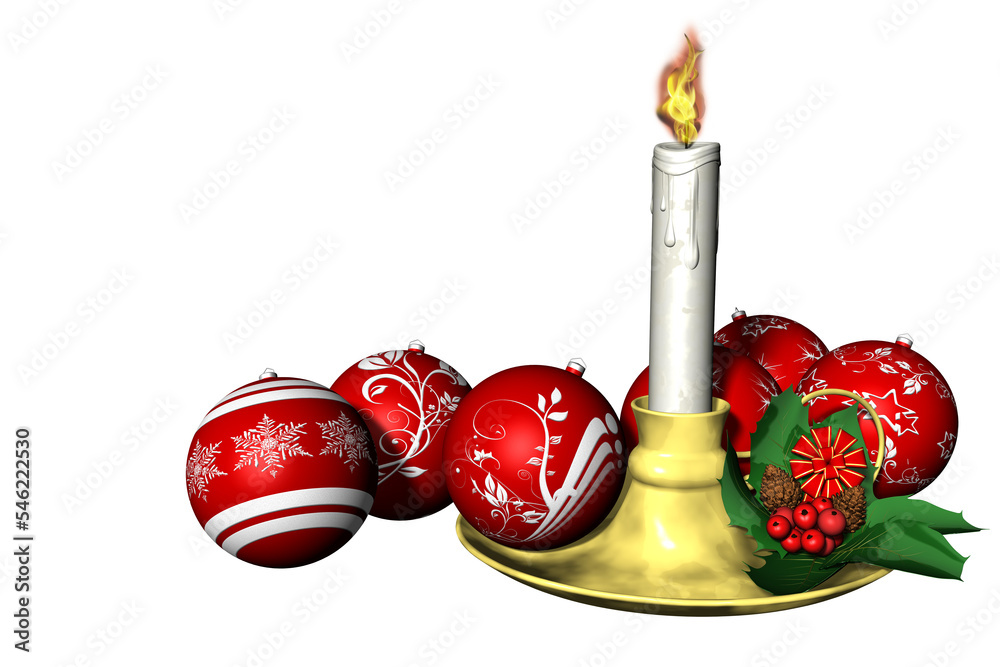 PNG. Trasparente. Natale. Candela e decorazioni natalizie. Sfondo  trasparente. Stock Illustration | Adobe Stock