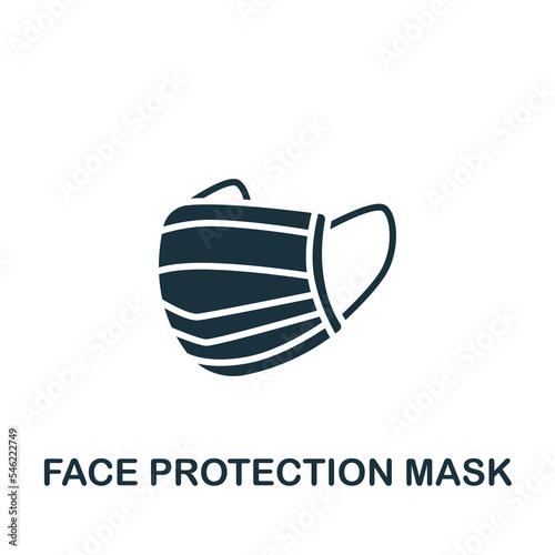 Face Protection Mask icon. Monochrome simple New Normality icon for templates, web design and infographics