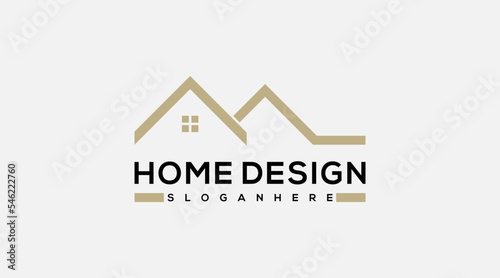 Modern home design logo design vector illustration