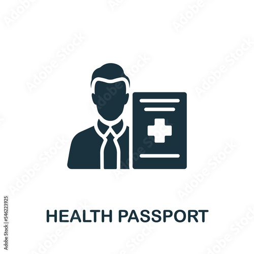 Health Passport icon. Monochrome simple New Normality icon for templates, web design and infographics