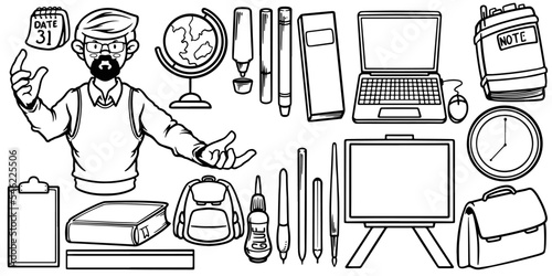 Hand drawing of teacher equ...