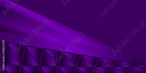 Abstract background made of waving lines and trygonal shapes in dark purple colors. 3d abstract violet purple background.