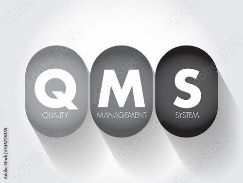 QMS - Quality Management System is a collection of business processes focused on consistently meeting customer requirements, acronym business concept background photo
