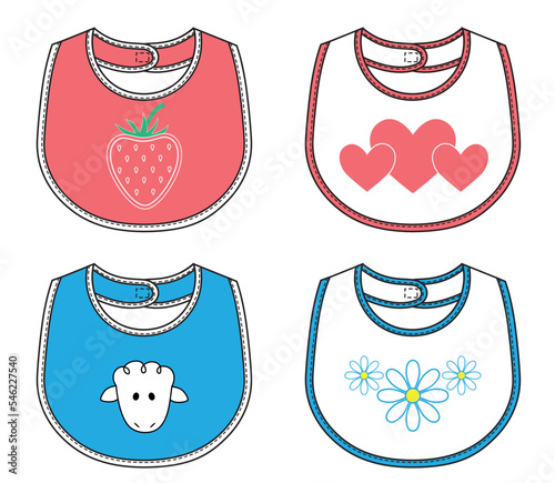 Set of Baby bibs with different prints