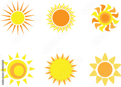 Sun vector illustration. Sun image or clip art