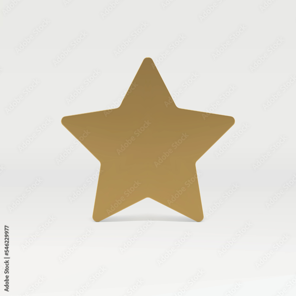 Fototapeta premium Golden star metallic premium product quality best award 3d icon realistic vector illustration