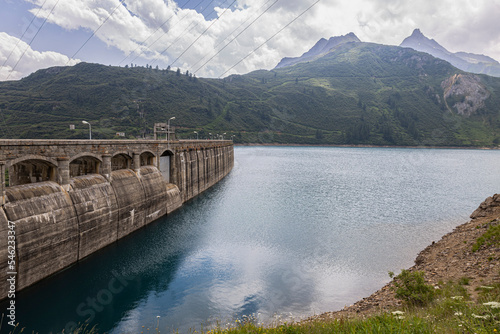 View of Morasco Lake and the dam in Formazza valley in Verbano-Cusio-Ossola province, Italy © faber121