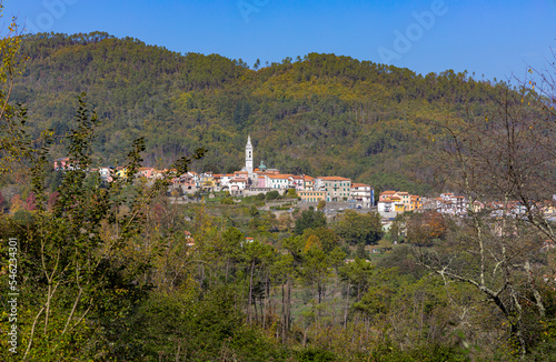 View of the small village of Carro, La Spezia Province, Italy
