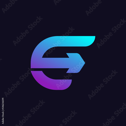Free Download Arrow Letter Initial E Logo Design Template - GFXLoad