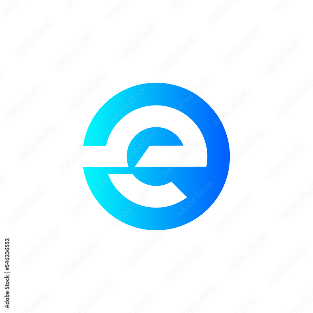Initial lowercase letter e, curve rounded logo, gradient vibrant color Initial lowercase letter e, curve rounded logo, gradient vibrant color