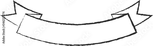 Chalk stroke ribbon banner vector illustration. White chalk style ribbons and curved labels with empty spaces for message