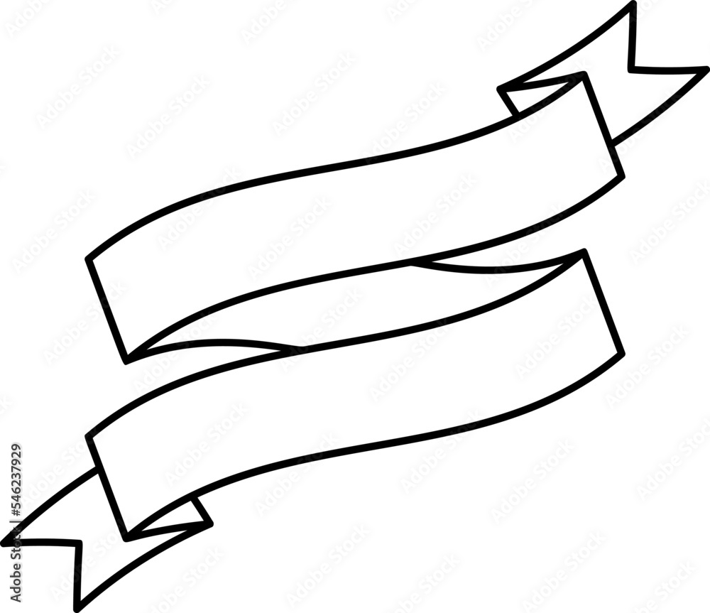 Black ribbon template banner vector illustration. Different shapes outline ribbons and curved labels with empty spaces for message Black ribbon template banner vector illustration. Different shapes outline ribbons and curved labels with empty spaces for message