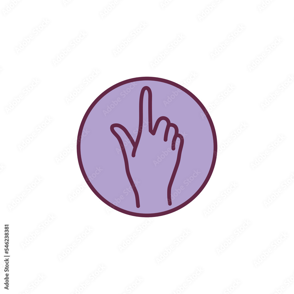 Hand color line icon. Sense of touch Hand color line icon. Sense of touch