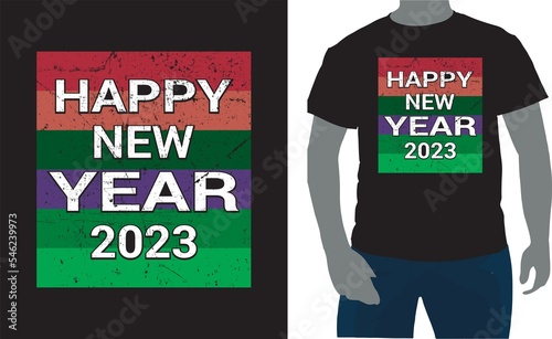 Happy new year T-Shirt Design Template 
