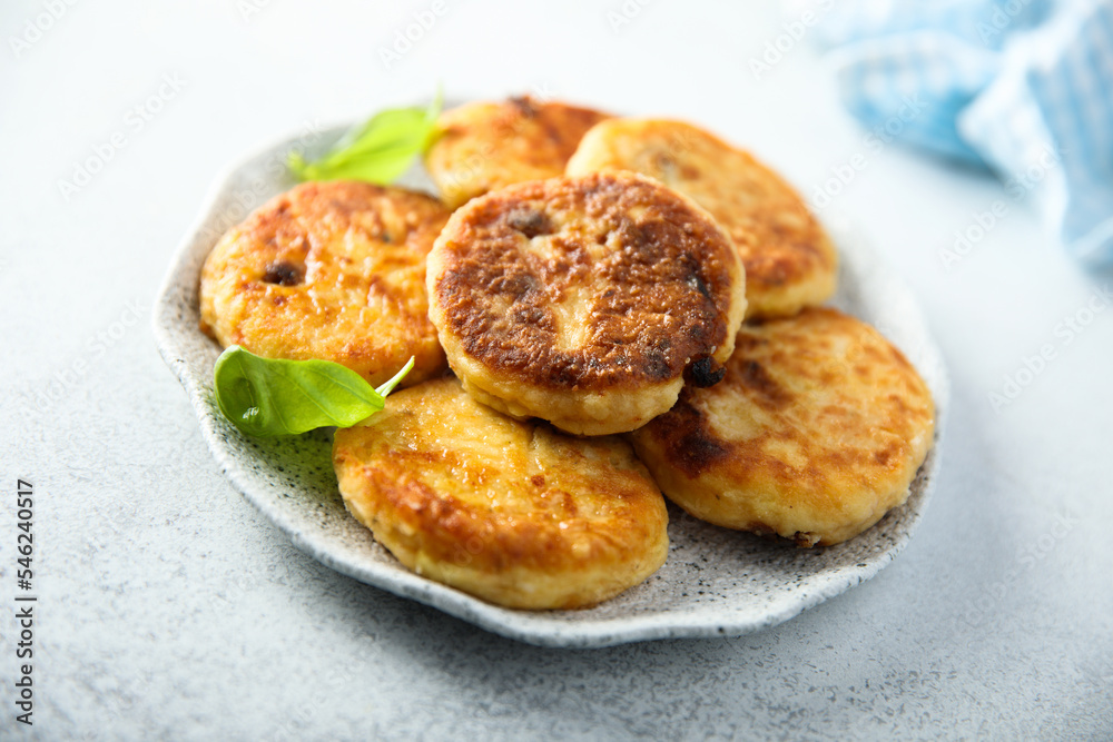 Homemade savory potato pancakes with fresh basil Homemade savory potato pancakes with fresh basil