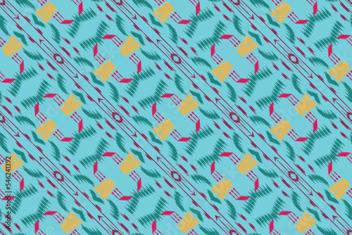 Ethnic ikat fabric batik textile seamless pattern digital vector design for Print saree Kurti Borneo Fabric border brush symbols swatches stylish
