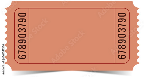 Retro ticket. Vintage cinema ticket concert and festival event, movie theater coupon. Circus show, raffle paper voucher vector ticket