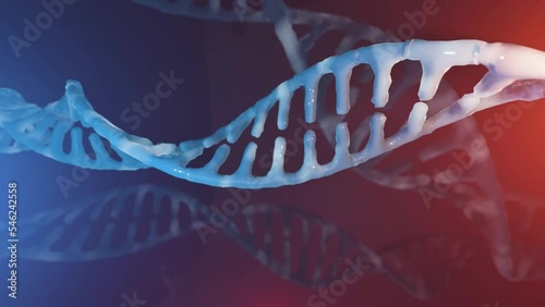 eamless looping 3d animation of rotating DNA strands