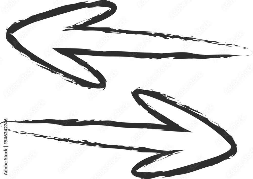 Hand drawn chalk style arrows collection vector illustration. Curves and spirals, round and twist arrows in grunge contour doodle style. Outline white chalked graphic set for sketchy infographic Hand drawn chalk style arrows collection vector illustration. Curves and spirals, round and twist arrows in grunge contour doodle style. Outline white chalked graphic set for sketchy infographic