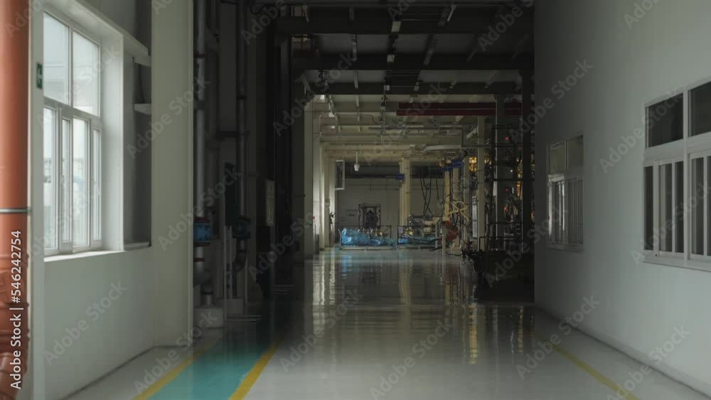 Empty corridor at the factory Empty corridor at the factory