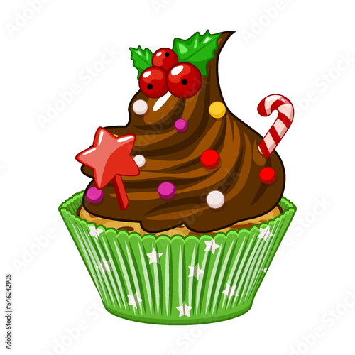 Sweet chocolate christmas and new year. Creative elements for your design. Vector illustration