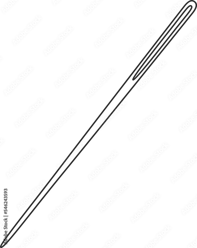 Needle silhouette icon vector illustration. Outline needle icons