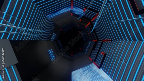 Looping Sci-Fi Environment. science, technology, Abstract Animation Loop