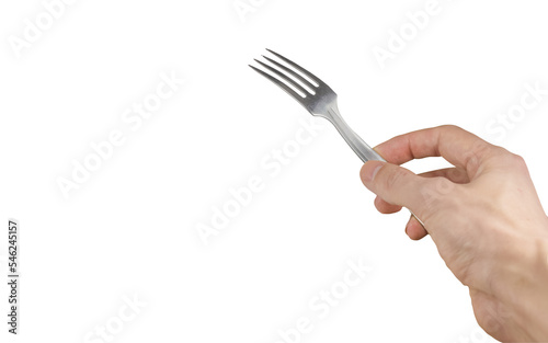 hand holding a fork isolated © Mykola
