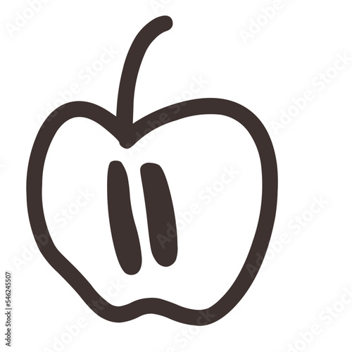 Outline Halved apple 