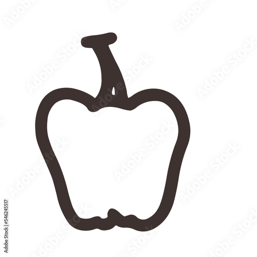 Outline Halved bell pepper 