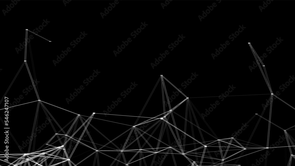 Business futuristic backdrop. Network connection structure cyberspace with moving particles. Abstract cyber security background.