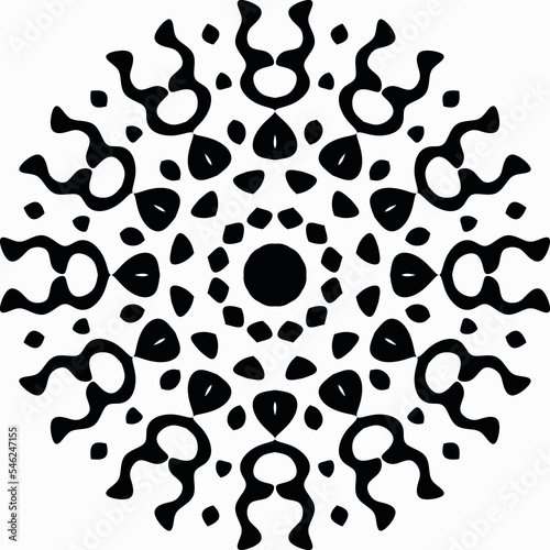  Mandala decorative round ornament. Can be used for greeting card, phone case print, etc. Hand drawn background, vector isolated on white